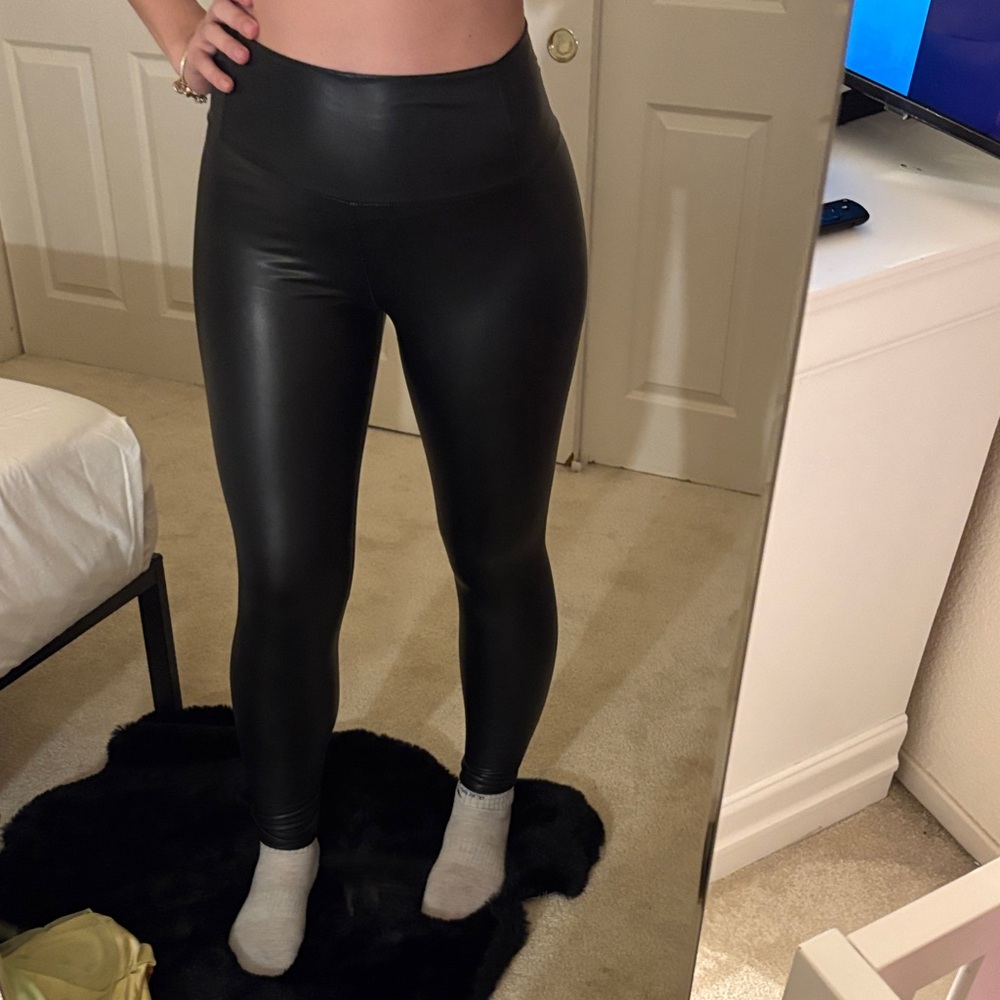 Black Faux Leather Leggings